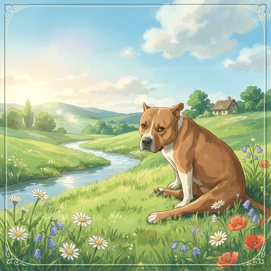 The same dog painted in Ghibli style
