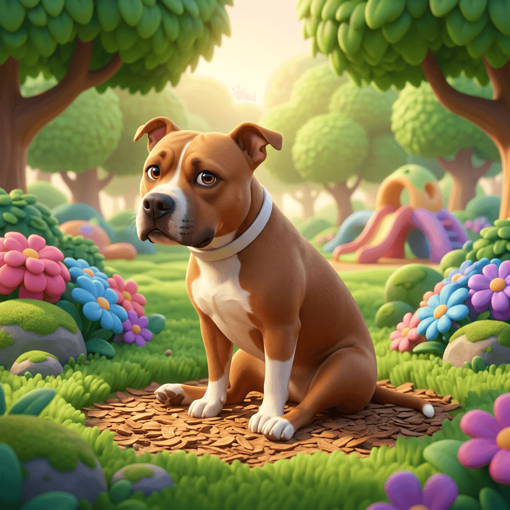 The same dog painted in Pixar 3D style